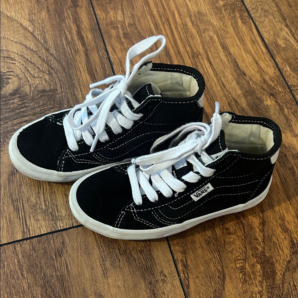 Vans Kids Black and White High-Top Sneakers
